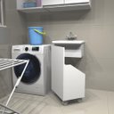 Ver imagem 4 de Encaixe para Lavanderia Multiuso com Rodinhas Armário Nicho Embutir Gabinete Tanque sem Perfil