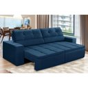 Ver imagem 1 de Sofá Retrátil e Reclinável 2 Lugares 1,70m com Molas Sabrina Suede Azul Madelina Decor
