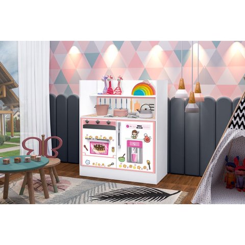 Cozinha Infantil 2 Portas 1 Gaveta Magia Branco