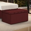 Ver imagem 1 de Calçadeira Baú Navi 90 para Cama de Solteiro N-034 Veludo Bordô Aradecor