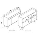 Ver imagem 6 de Buffet de Sala Jantar 3 Portas RT3134 MDF Branco