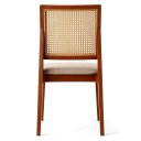 Ver imagem 4 de Kit 2 Cadeiras Tulipa Jantar Madeira Maciça Encosto Tela Sextavada Linho Bege Claro