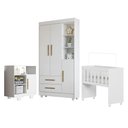 Ver imagem 5 de Quarto de Bebê Completo com Guarda-roupa, Berço e Cômoda Encantado Tigus Baby