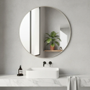 Ver imagem 1 de Espelho de Parede Redondo 80 Cm Cristal Lapidado Decorativo:prata