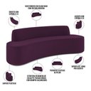 Ver imagem 3 de Sofá 4 Lugares Curvo Sala de Estar Living Cancún D02 Veludo Roxo 260 cm C-292 - Lyam Decor