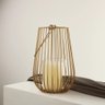 Lanterna Decorativa em Metal Gold com Suporte para Vela 31x21 Cm - 6