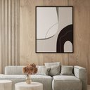 Ver imagem 1 de Quadro Abstrato Preto e Branco - Moldura Caixa + Foam + Vidro em Vários Tamanhos - Artfine