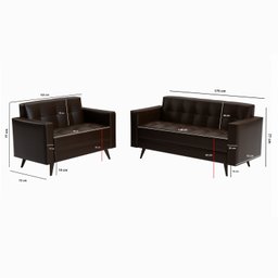 Conjunto Sofá 3 e 2 Lugares Corino Vitrola - 3