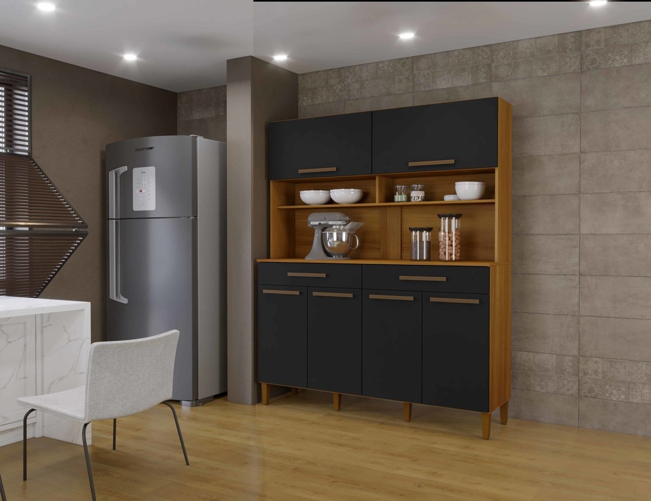Kit Cozinha Itália 6 Portas Arte Móveis LINHA 2022 Branco - 3