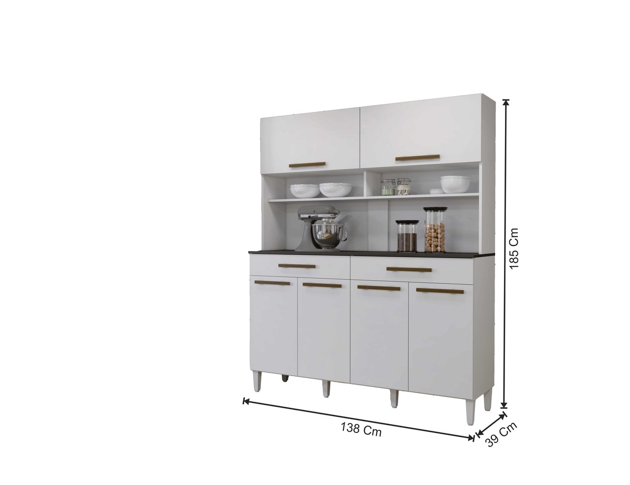 Kit Cozinha Itália 6 Portas Arte Móveis LINHA 2022 Branco - 5