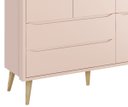 Ver imagem 3 de Guarda-roupa Retrô 3 Portas Théo New Rosa Fosco com Natural - Moveisaqui