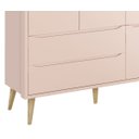 Ver imagem 3 de Guarda-roupa Retrô 3 Portas Théo New Rosa Fosco com Natural - Moveisaqui