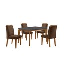 Ver imagem 2 de Sala de Jantar Mesa Liz 120cm Mdf Canto Reto e 4 Cadeiras Athenas Moderna