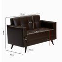 Ver imagem 3 de Sofá para Escritório e Recepção 2 Lugares Corino Marrom Vitrola 123cm