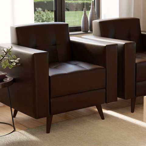 Poltrona Decorativa em Corino Vitrola