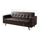 Ver imagem 3 de Sofá 3 Lugares Corino Escritório e Recepção Vitrola Marrom