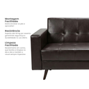 Ver imagem 5 de Sofá 3 Lugares Corino Escritório e Recepção Vitrola Marrom