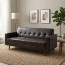 Ver imagem 1 de Sofá 3 Lugares Corino Escritório e Recepção Vitrola Marrom