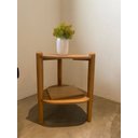 Ver imagem 7 de Mesa Lateral com Prateleira Orgânica 44,6cm Pé Madeira 28013 Artesano