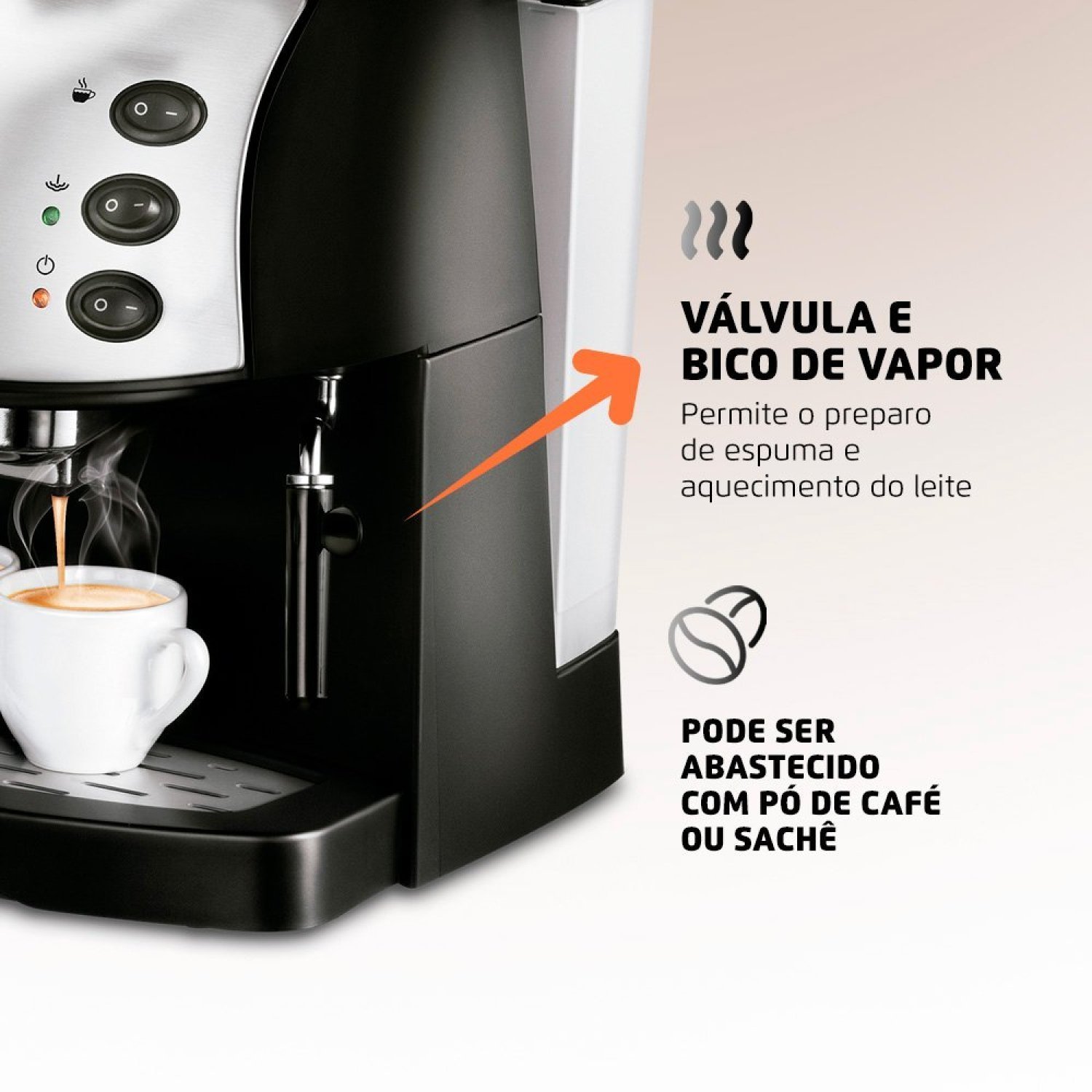 Máquina de Café Espresso Coffee Cream 800w 127v C-08 Mondial - 6