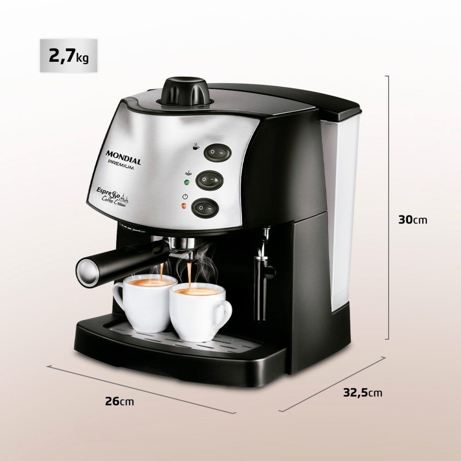 Máquina de Café Espresso Coffee Cream 800w 127v C-08 Mondial - 3