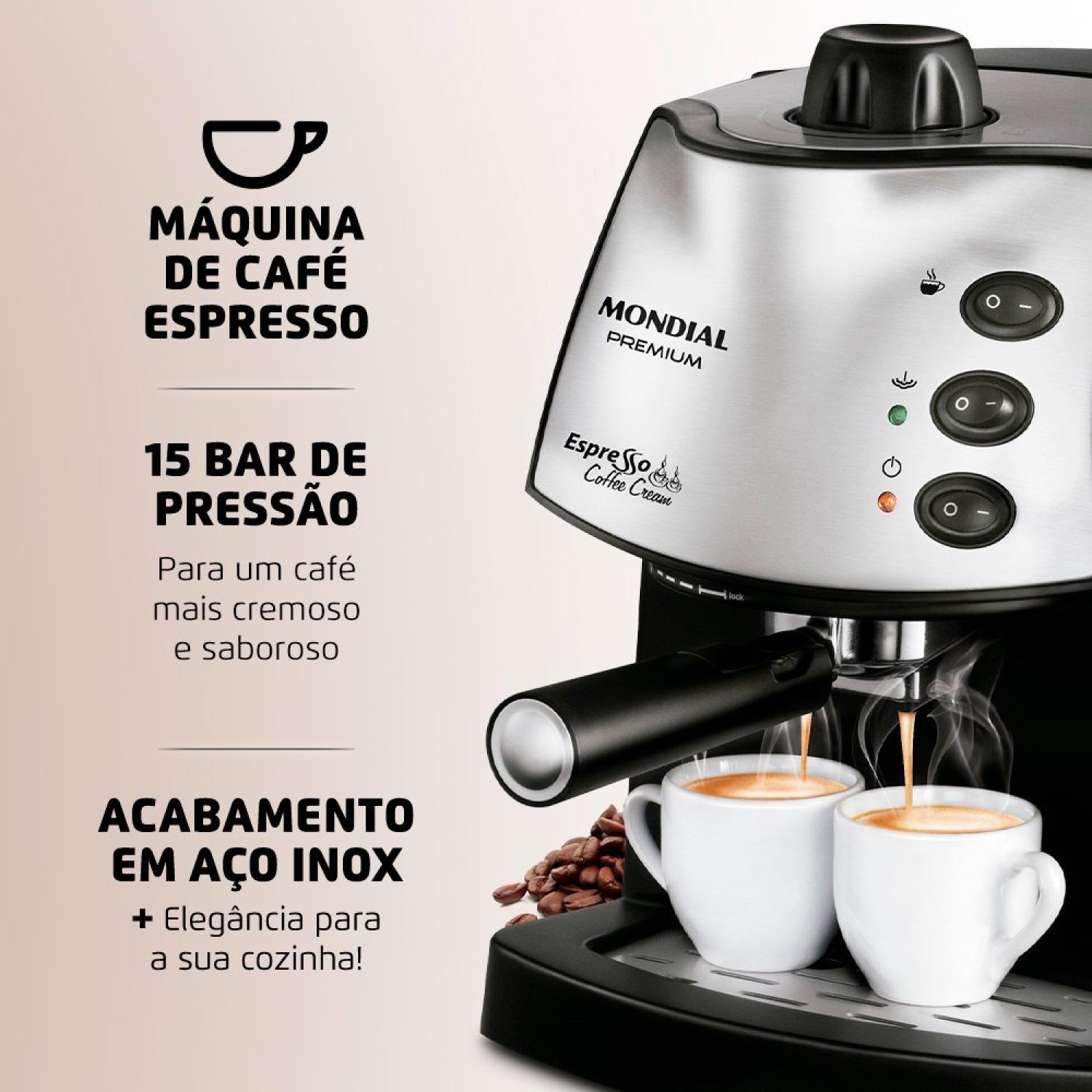 Máquina de Café Espresso Coffee Cream 800w 127v C-08 Mondial - 4