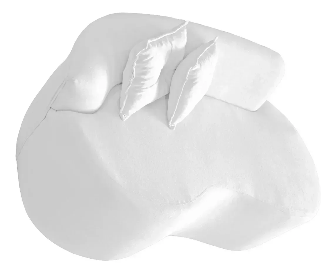 Sofá Feijão Curvo Pequeno 2 Lugares Moderno Forma Orgânica Bouclé Branco - 3