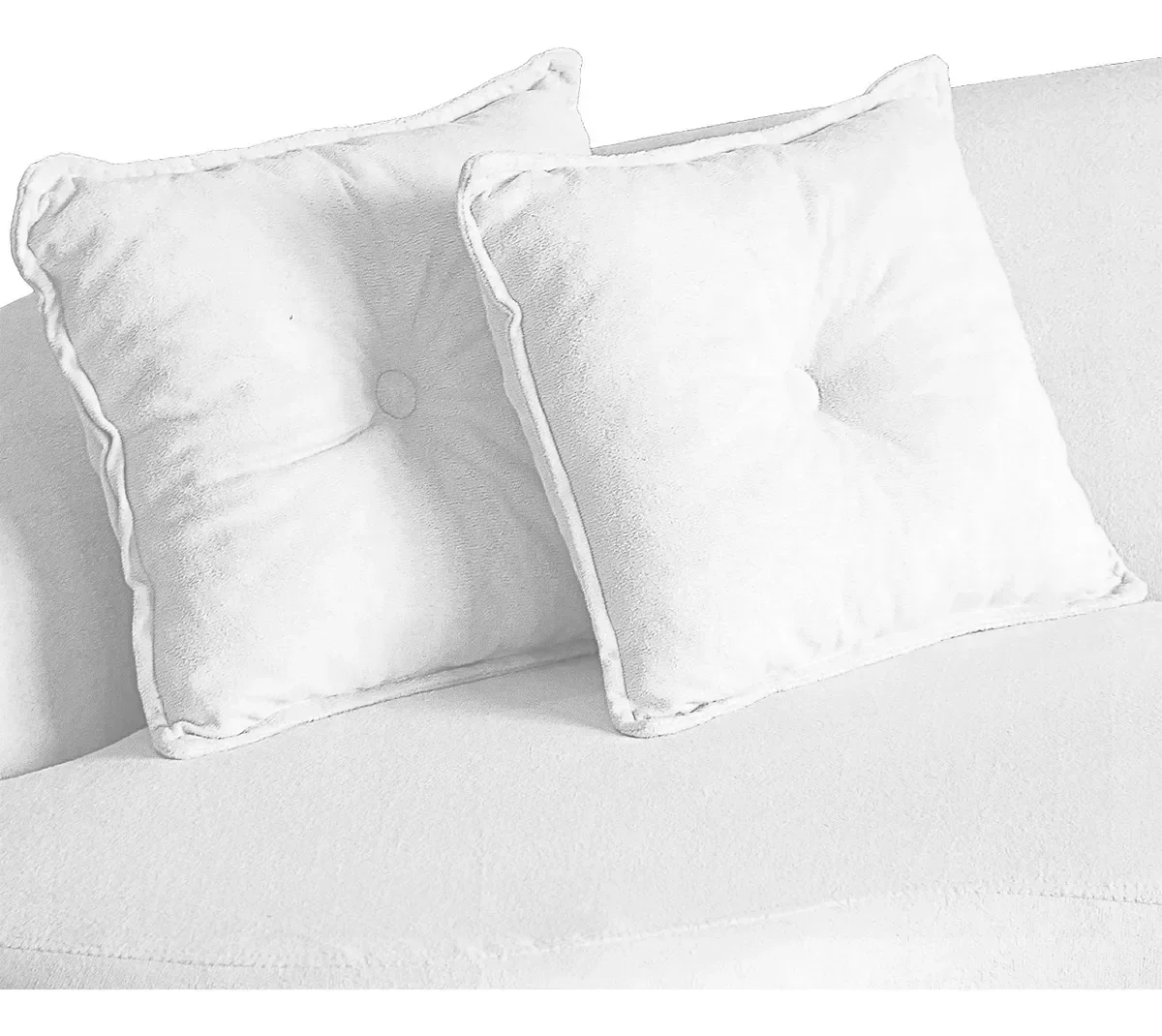 Sofá Feijão Curvo Pequeno 2 Lugares Moderno Forma Orgânica Bouclé Branco - 6