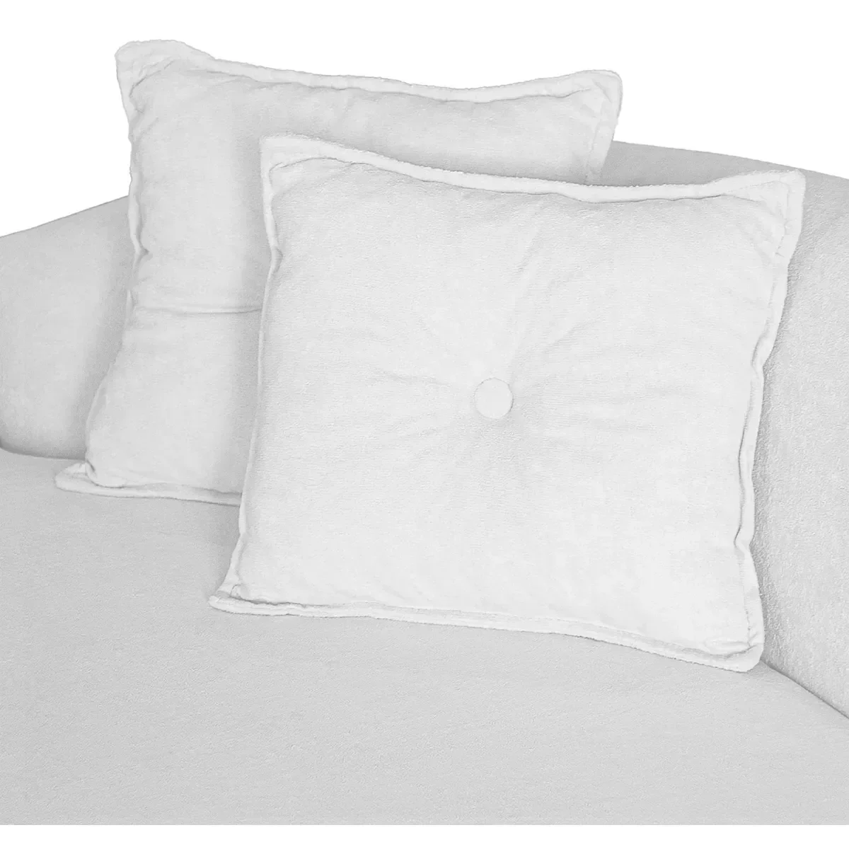 Sofá Feijão Curvo Pequeno 2 Lugares Moderno Forma Orgânica Bouclé Branco - 5