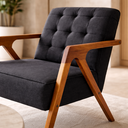 Ver imagem 4 de Kit 2 Poltrona Verona Bella Design Linho Premium Pés Madeira:Linho Preto