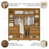 Guarda Roupas Casal com Espelho Frisado 10 Portas 4 Gavetas Alasca Madeirado / Off White Moval - 4