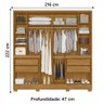 Guarda Roupas Casal com Espelho Frisado 10 Portas 4 Gavetas Alasca Madeirado / Off White Moval - 3