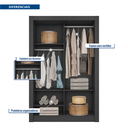 Ver imagem 6 de Guarda Roupa Solteiro 2 Portas com Espelho Quito Espresso Móveis