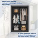 Ver imagem 5 de Guarda Roupa Solteiro 2 Portas com Espelho Quito Espresso Móveis