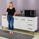 Ver imagem 4 de Balcão Atenas 4 Portas e 3 Gavetas Kaiki Móveis