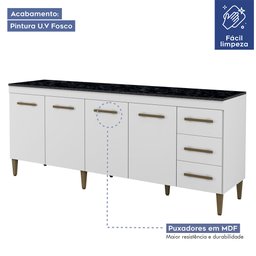 Balcão Atenas 4 Portas e 3 Gavetas Kaiki Móveis - 5