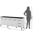 Ver imagem 3 de Balcão Atenas 4 Portas e 3 Gavetas Kaiki Móveis