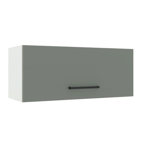 Armário de Cozinha Aéreo 80 cm 1 Porta Basculante Branco/Cinza Agata Madesa