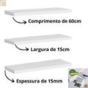 Ver imagem 3 de Prateleiras para Livro Kit C/3 Multiuso Parede Quarto Closet