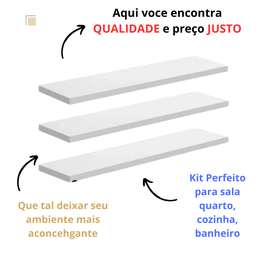 Prateleiras para Livro Kit C/3 Multiuso Parede Quarto Closet - 6