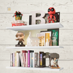Prateleiras para Livro Kit C/3 Multiuso Parede Quarto Closet - 4