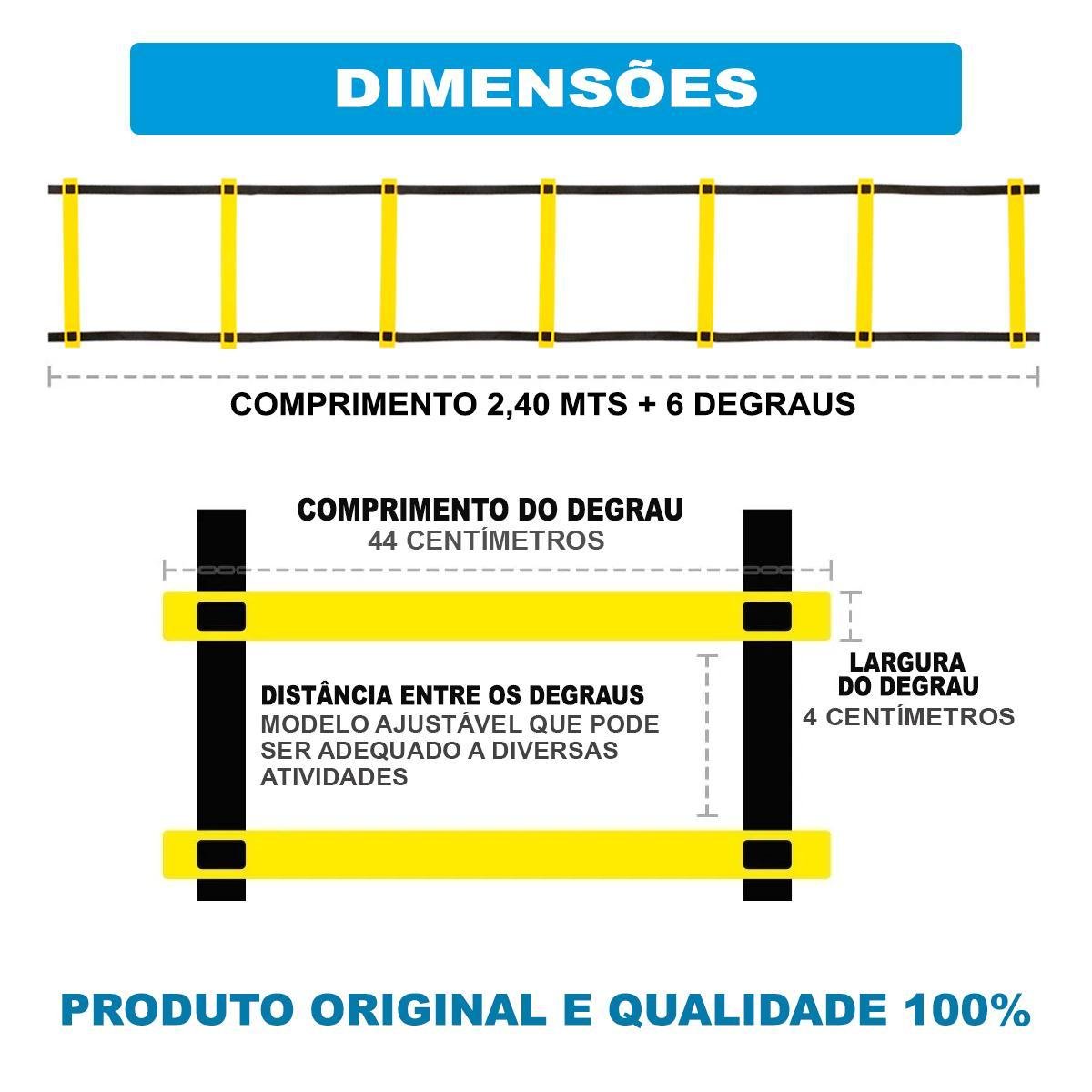 Kit Roda Escada 10 Pratos 10 Cones Agilidade Corda de Pular - 5