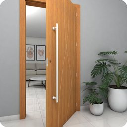 Puxador De Porta Branco Vidro Pivotante Madeira 80cm M.S - 5 Puxador De Porta Branco Vidro Pivotante Madeira 80cm M.S - 5