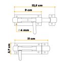 Ver imagem 4 de Fecho Trinco Jumbo 90 mm em Alumínio Branco 5 Unidades