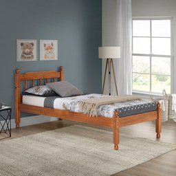 Cama Solteiro em Madeira Maciça Mv Outlet Mel - 2