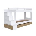 Ver imagem 3 de Beliche Infantil com Escada Nichos Gavetas Laterais e Gavetões Inferiores Branco/Aveiro Oak