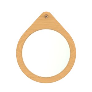 Espelho Decorativo Flat Wood Freijó 40cm