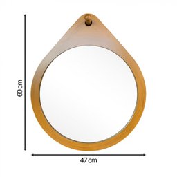 Espelho Decorativo Flat Wood Freijó 40cm - 2