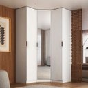 Ver imagem 1 de Guarda Roupa de Canto Obliquo Espelho 3 Portas Mdf Altezza Clean Belmax:branco