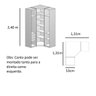Guarda Roupa de Canto Obliquo Espelho 3 Portas Mdf Altezza Clean Belmax:branco - 4